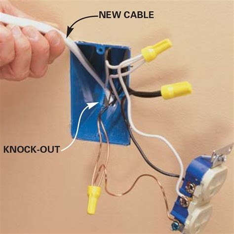 add electrical box to existing wall|adding new outlet to existing.